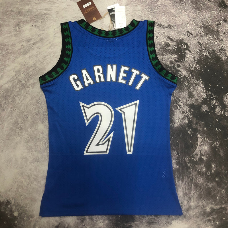 Camiseta sin mangas Mitchell &amp; Ness de visitante de Minnesota Timberwolves 03/04