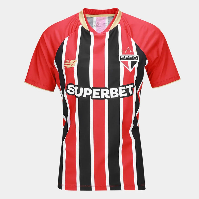 Camiseta New Balance Sao Paulo II 25/26 para mujer - Rojo y blanco 