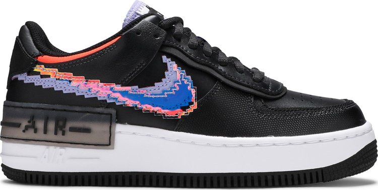 Nike Air Force 1 Shadow SE 'Pixel Swoosh' - Negro apagado