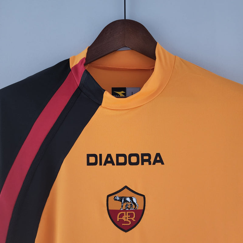 Camiseta de local de la Roma (1) 2005/06 Diadora Retro de manga larga para hombre