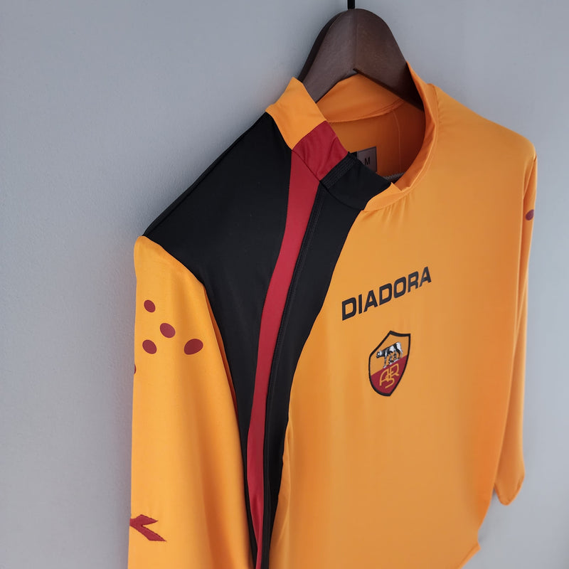 Camiseta de local de la Roma (1) 2005/06 Diadora Retro de manga larga para hombre