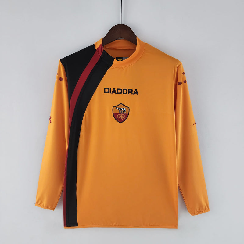 Camiseta de local de la Roma (1) 2005/06 Diadora Retro de manga larga para hombre